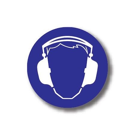 Ergomat 20in CIRCLE SIGNS - Hearing Protection Required - Blue DSV-SIGN 400 #3733 -UEN